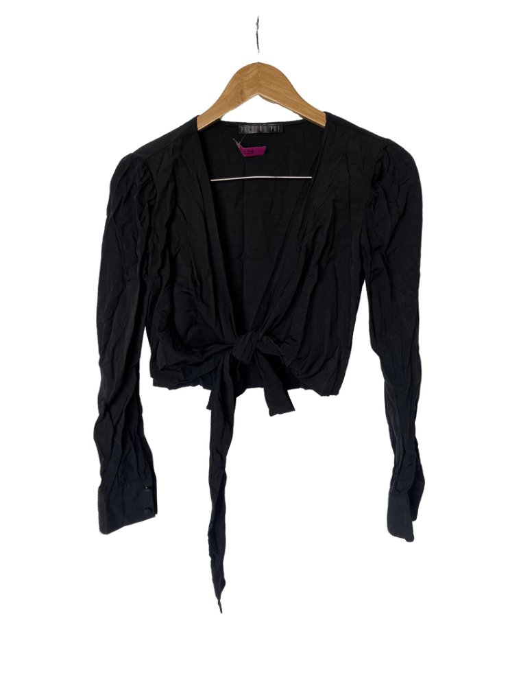 Blusa Negra Crop Potters Pot