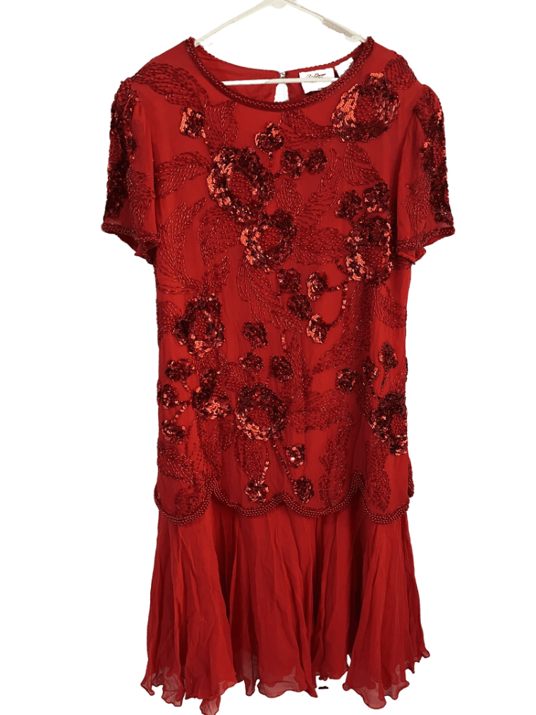 Vestido Largo De Abuelita Formal Rojo Con Encaje
