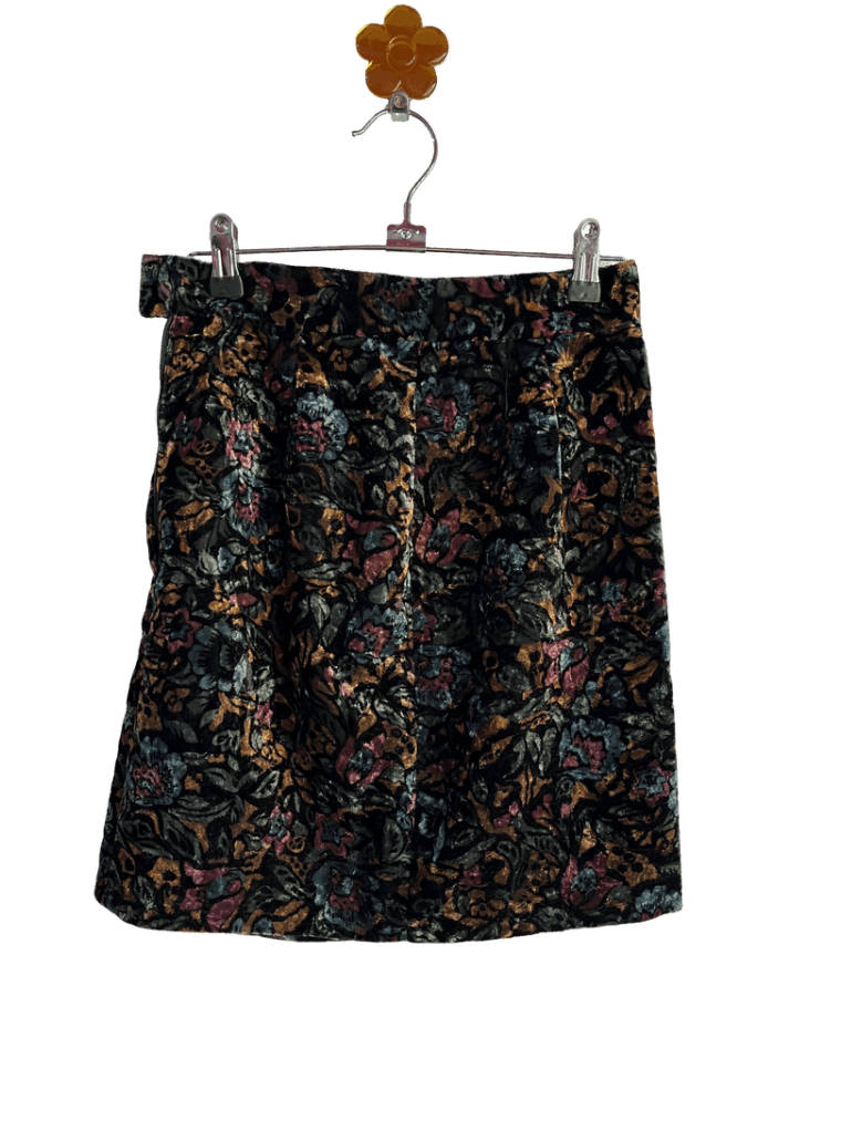 Falda De Gamuza Con Flores