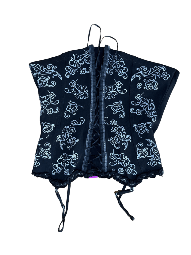 Top Negro Con Plateado Trenzado