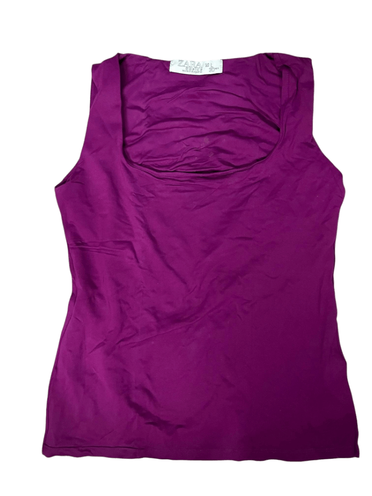 Blusa Zara Basic T Shirt Magenta
