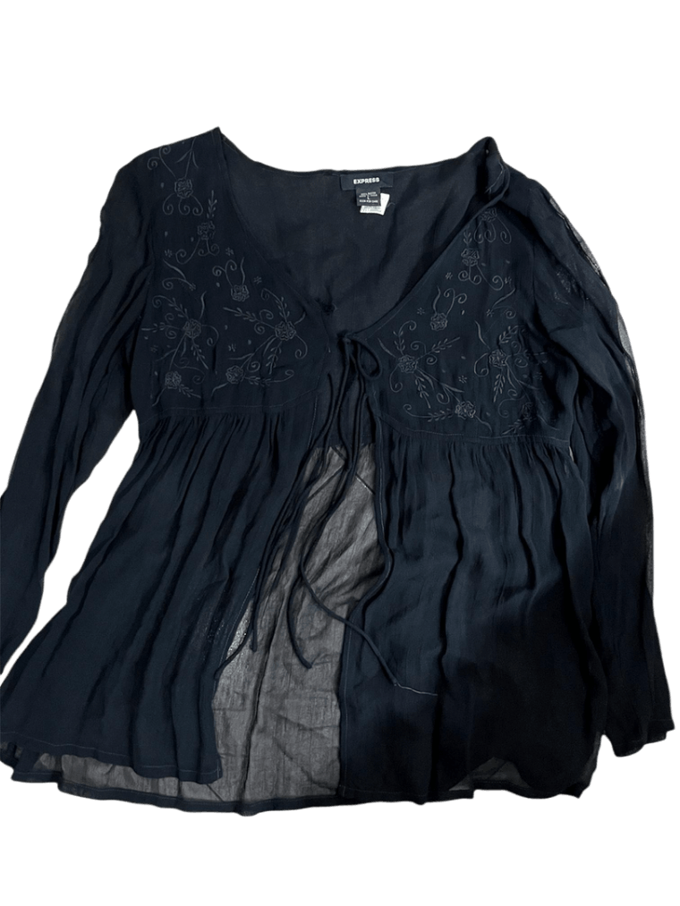 Blusa Negra Manga Larga Express