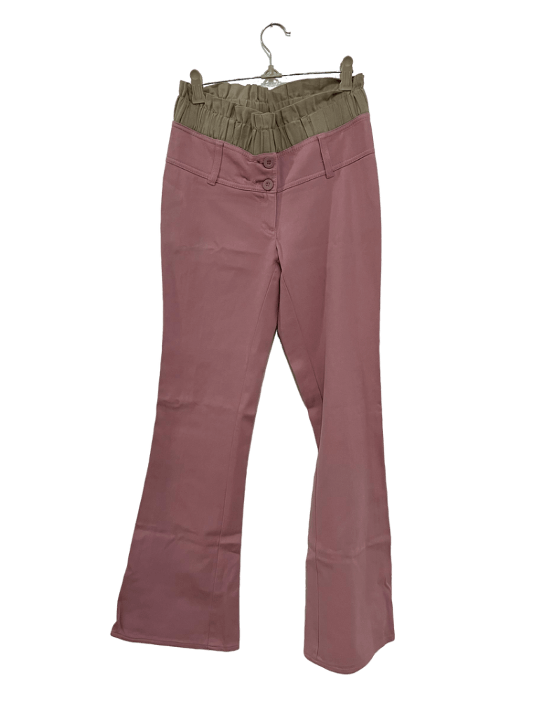 Pantalón Doble Pretina, Rosado, Marca Bershka