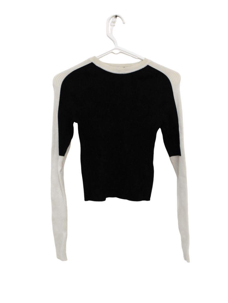 Blusa Manga Larga Zara Blanco Y Negro