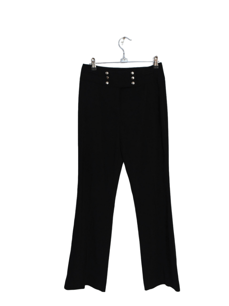Pantalón De Vestir Negro Con Botones Plateados Marca Basicasphalt