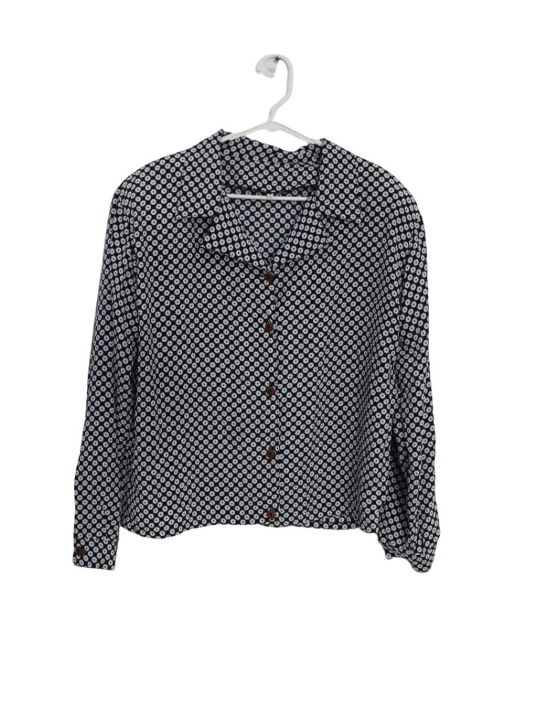 Blusa Negra Y Blanca Estampada