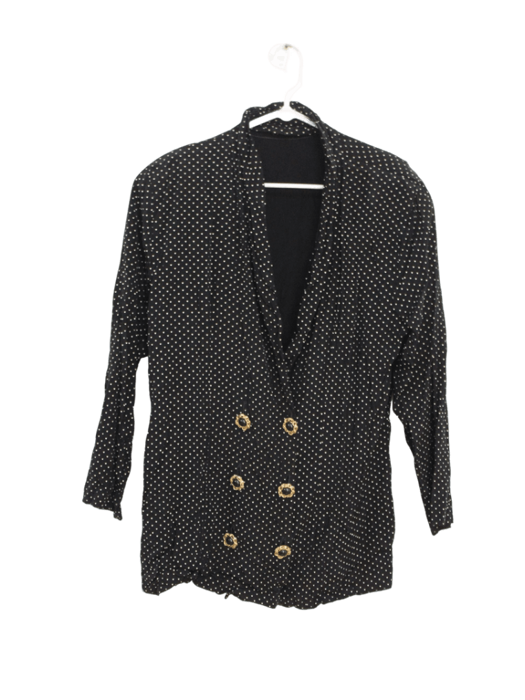 Blazer De Puntos Botones Dorados