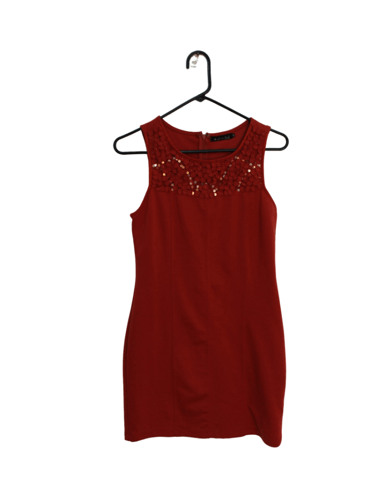 Vestido Terracota De Coctel Corto