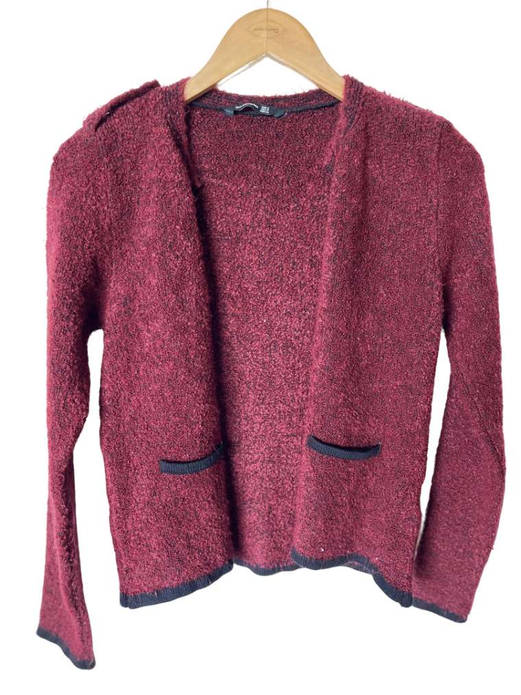 cardigan abierto vinotinto (stradivarius)