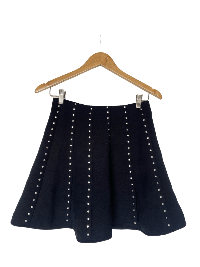 Falda Negra Tachuelas Zara