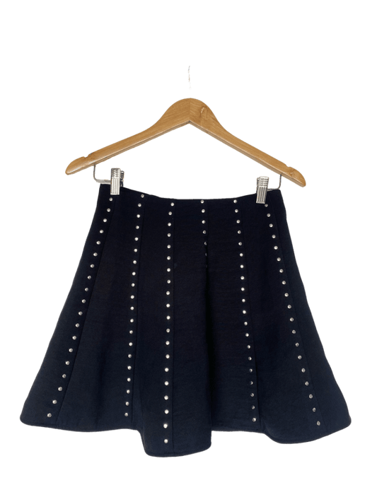 Falda Negra Tachuelas Zara