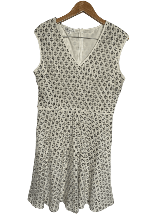 Vestido Encaje Blanco Y Gris