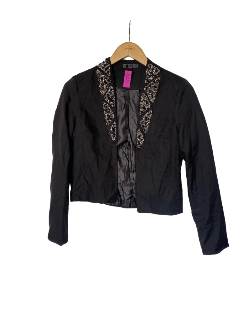 Blazer Negro Con Piedreria