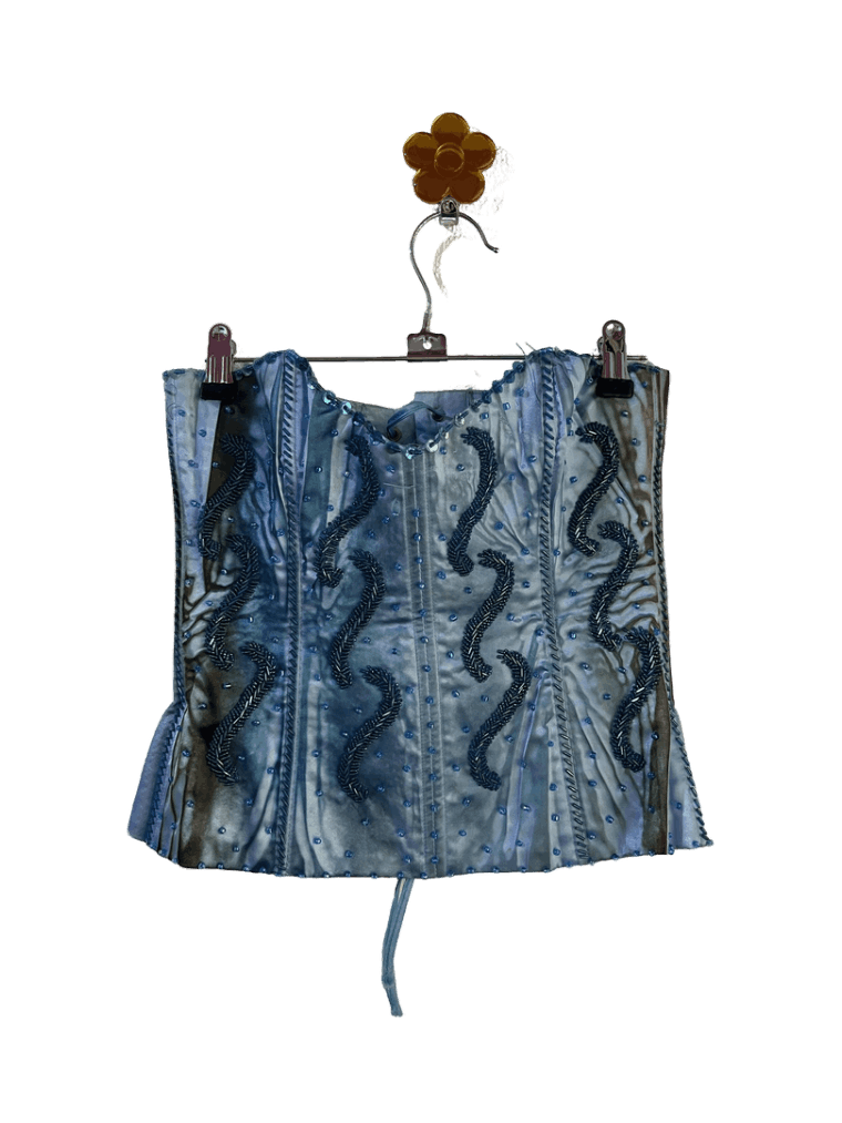 Corset Bordado Azul