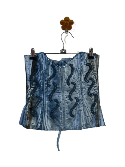 Corset Bordado Azul