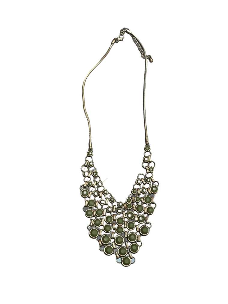 Maxi Collar Con Piedras Verdes