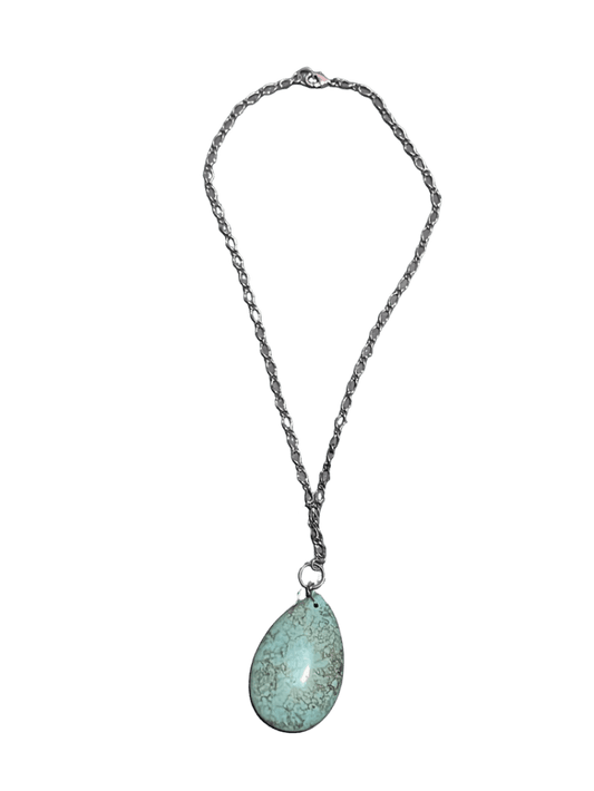 Collar Con Cuarso Plateado