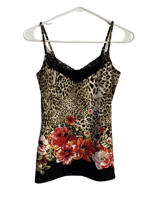 Top Animal Print Y Flores Cache
