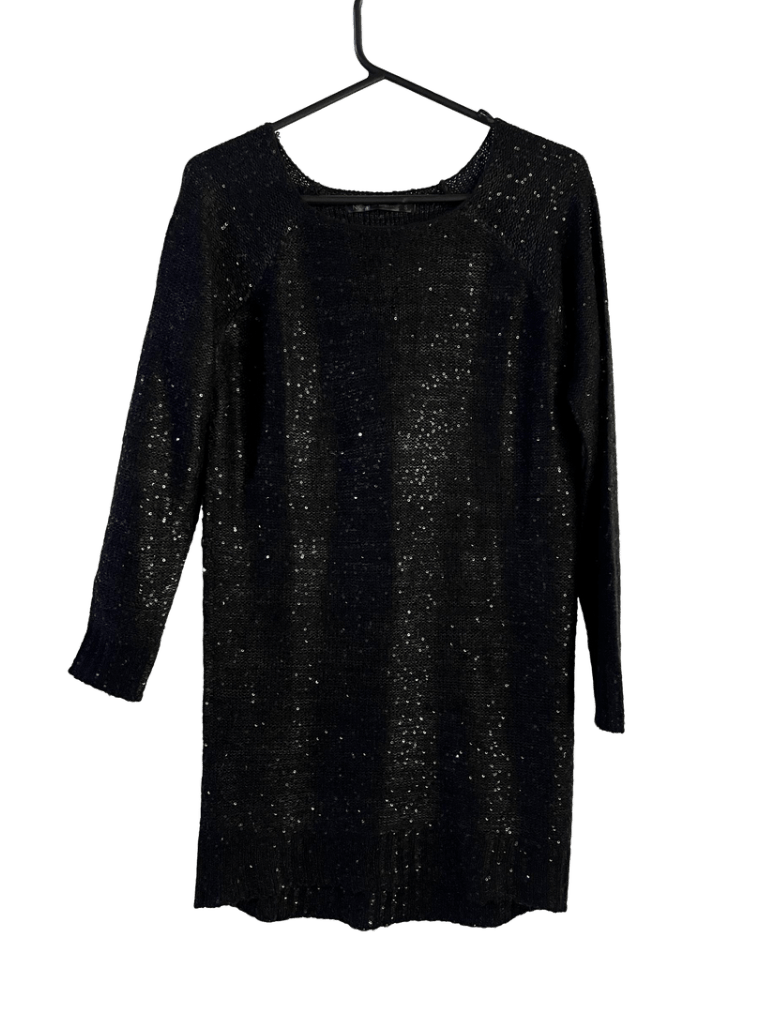 Vestido Negro Lentejuelas Suite Blanco