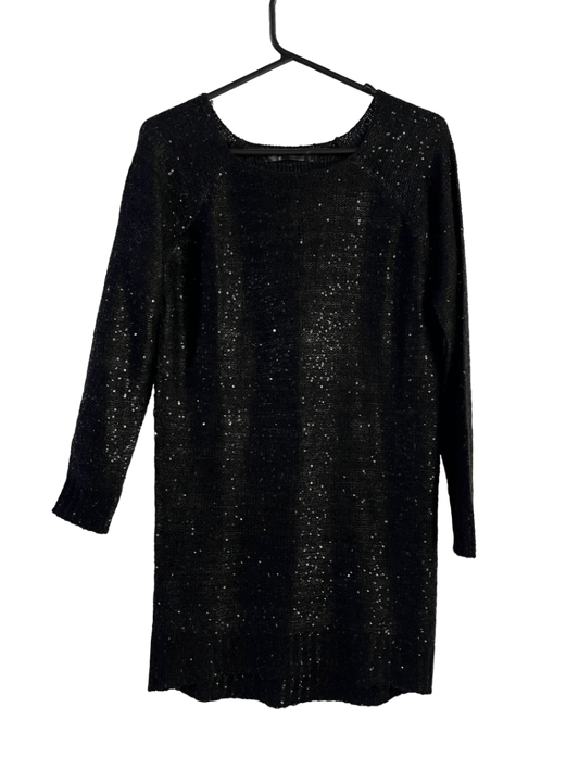 Vestido Negro Lentejuelas Suite Blanco