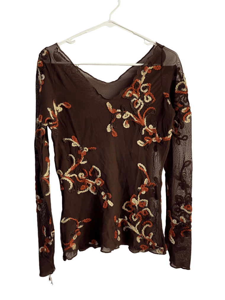 Mesh Blusa Marron