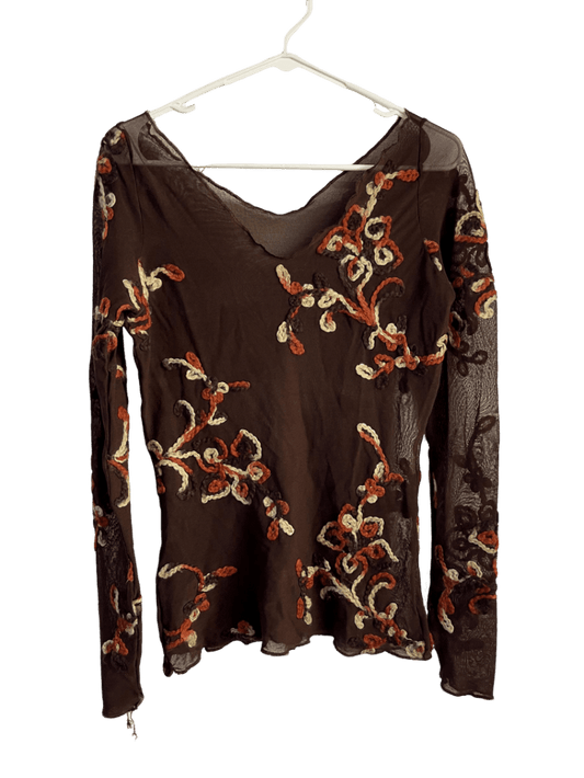 Mesh Blusa Marron