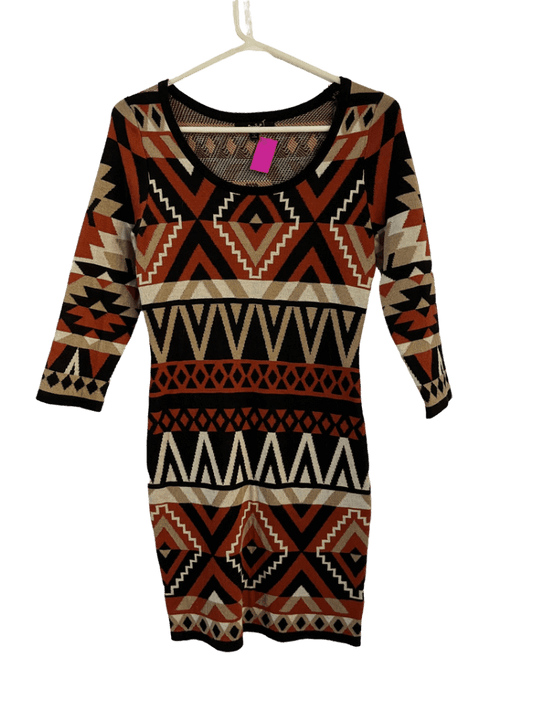 Vestido Con Mangas Largas Tribal