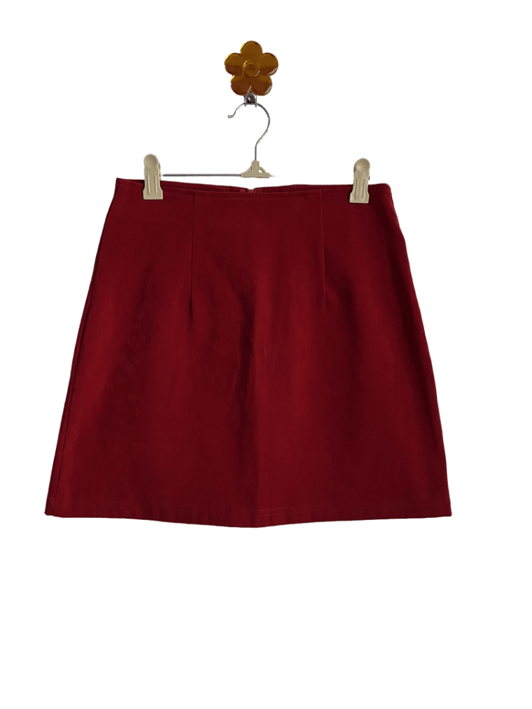 Falda Alta Gamuza Vinotinto