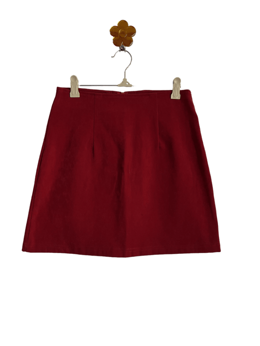 Falda Alta Gamuza Vinotinto