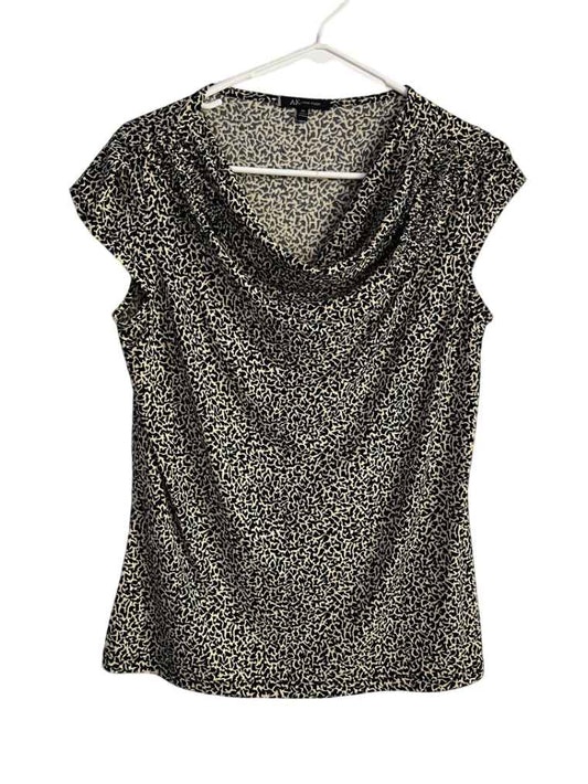 Blusa Tipo Cheeta Negra Con Beige Marca Anne Klein