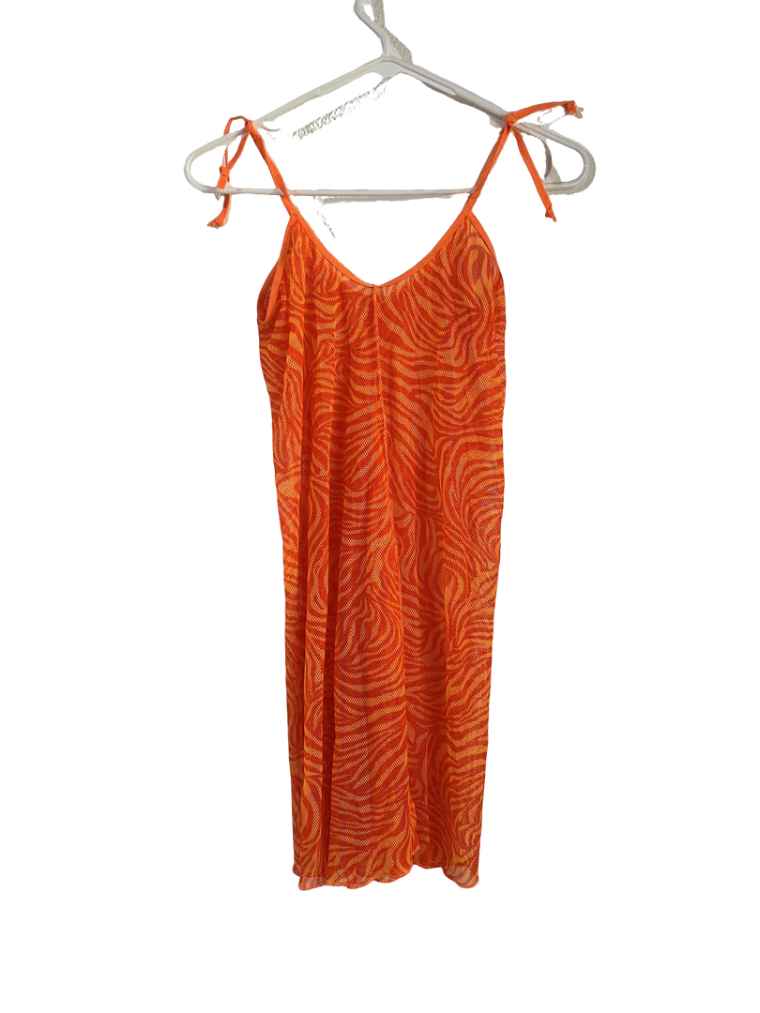 Vestido De Playa Naranja De Rayas