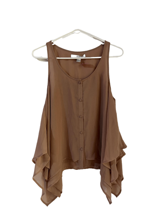Camisa Beige Con Botones Transparente