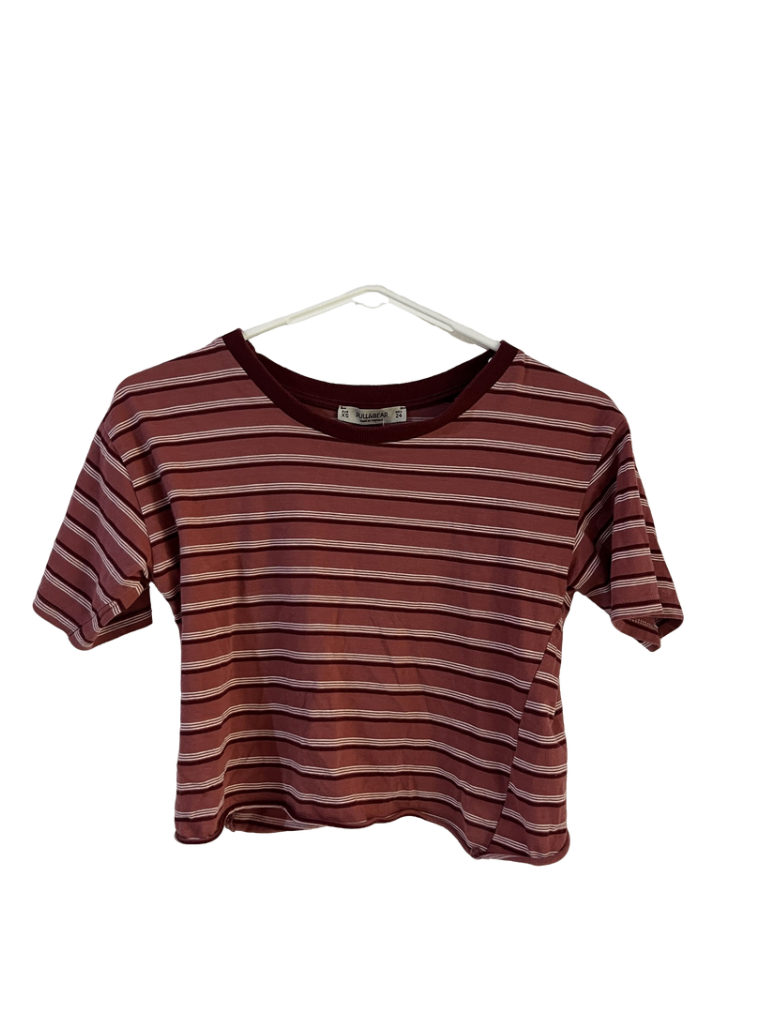 Franela Crop De Rayas Pull&Bear