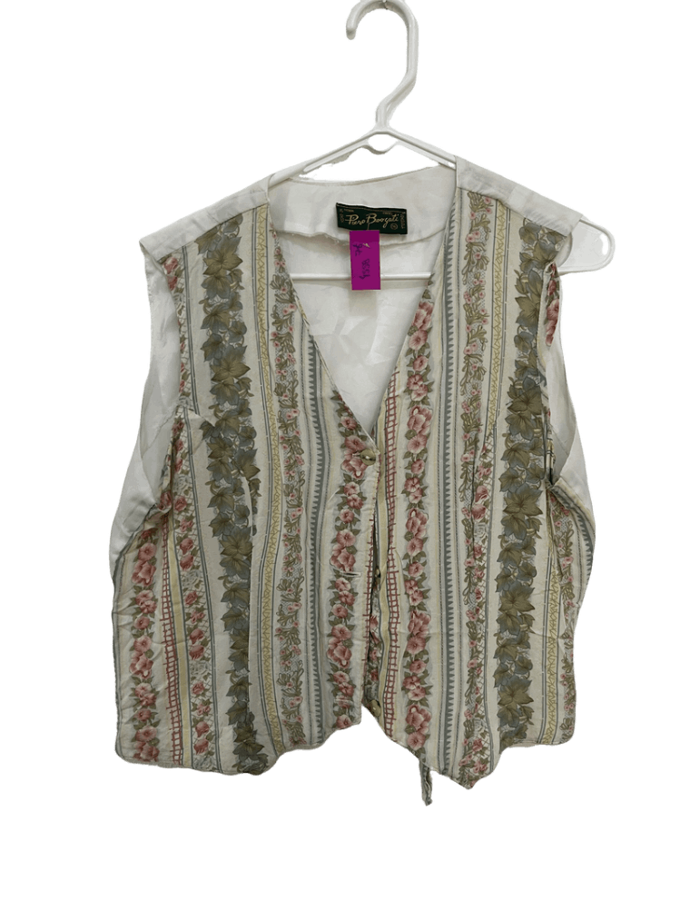 Chaleco Estampado Beige Y Verde