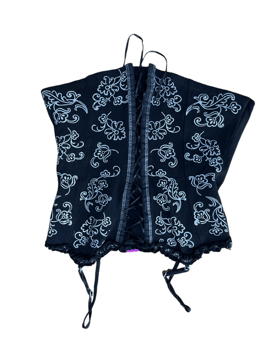 Top Negro Con Plateado Trenzado