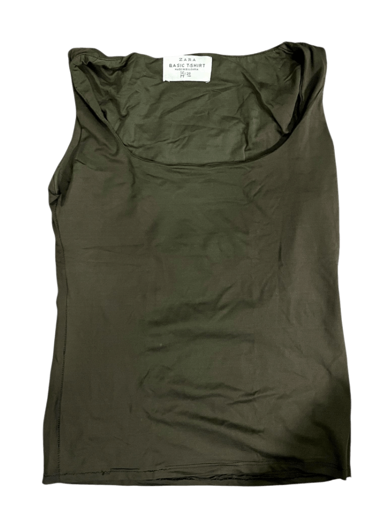 Blusa Zara Basic T Shirt Marron