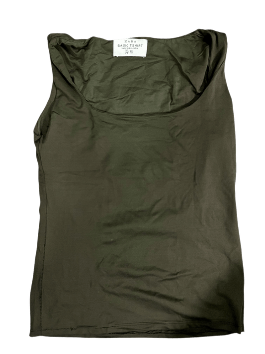 Blusa Zara Basic T Shirt Marron