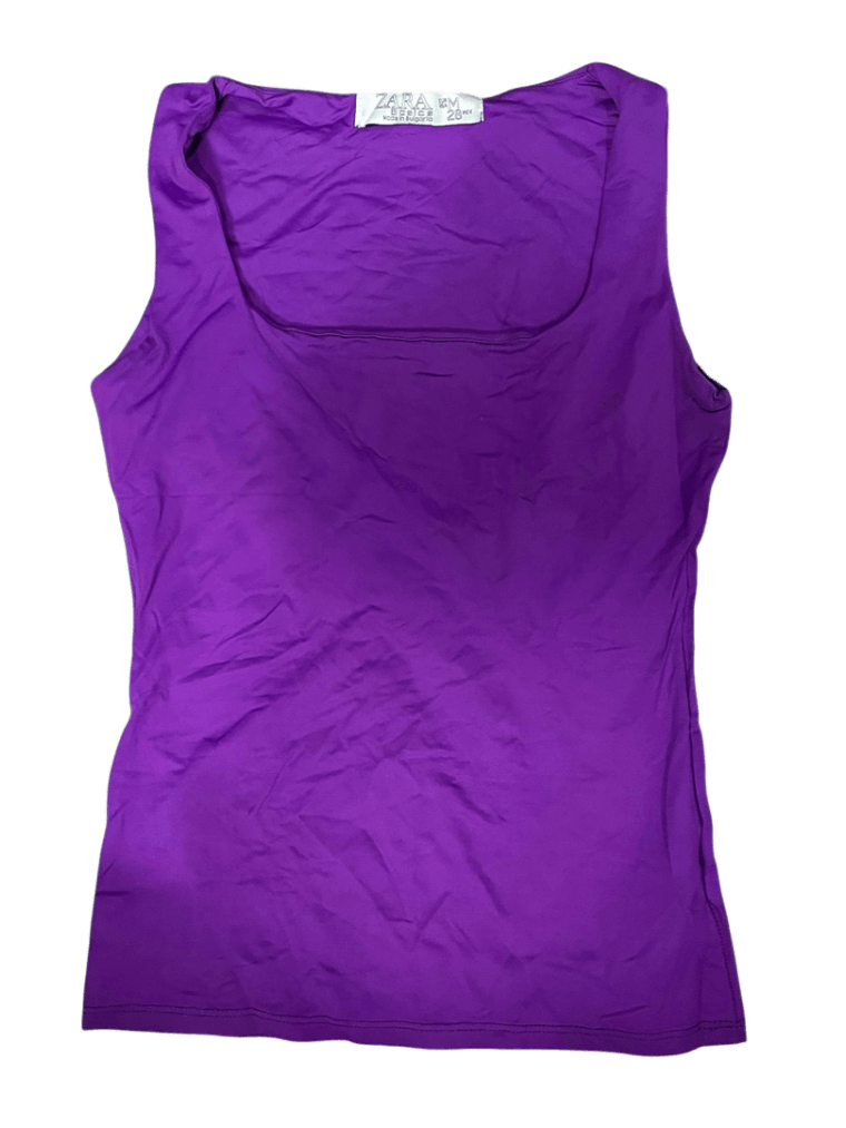 Blusa Zara Basic T Shirt Morado Oscuro