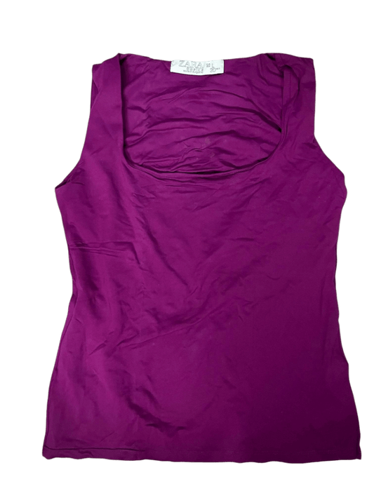 Blusa Zara Basic T Shirt Magenta