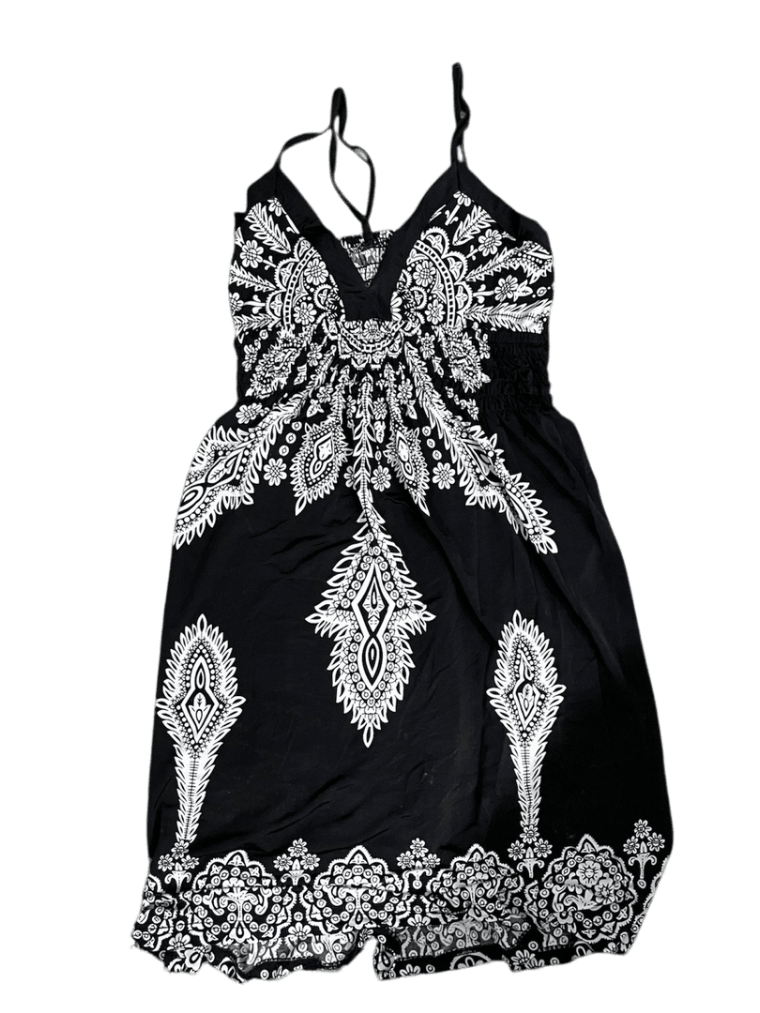 Vestido Negro Y Blanco Estampado