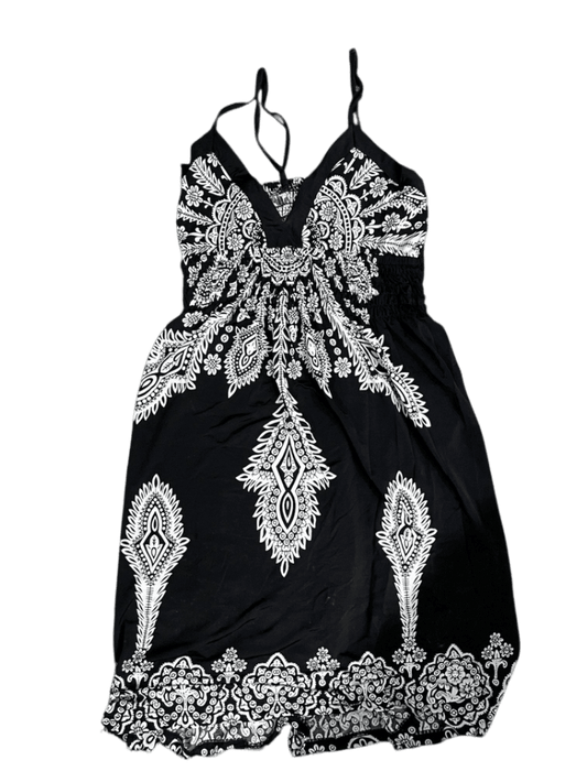 Vestido Negro Y Blanco Estampado