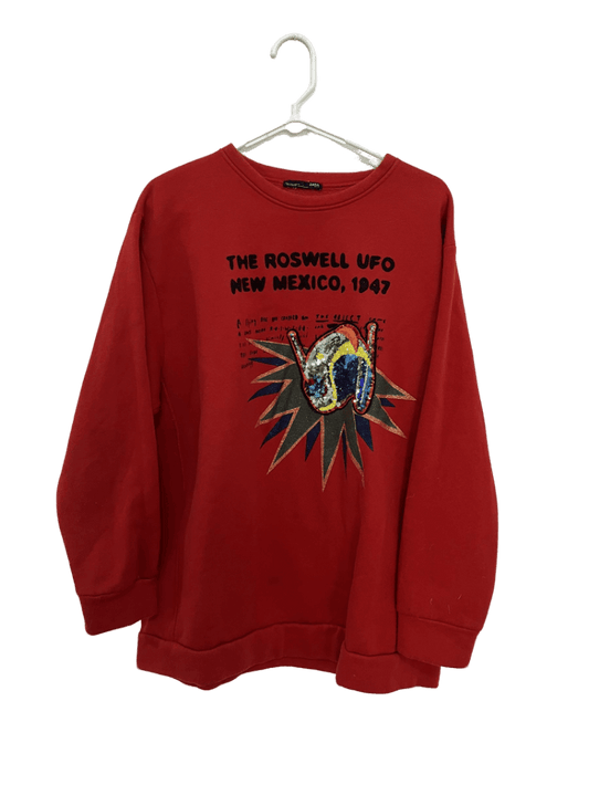 Suéter Zara Rojo Con Lentejuelas