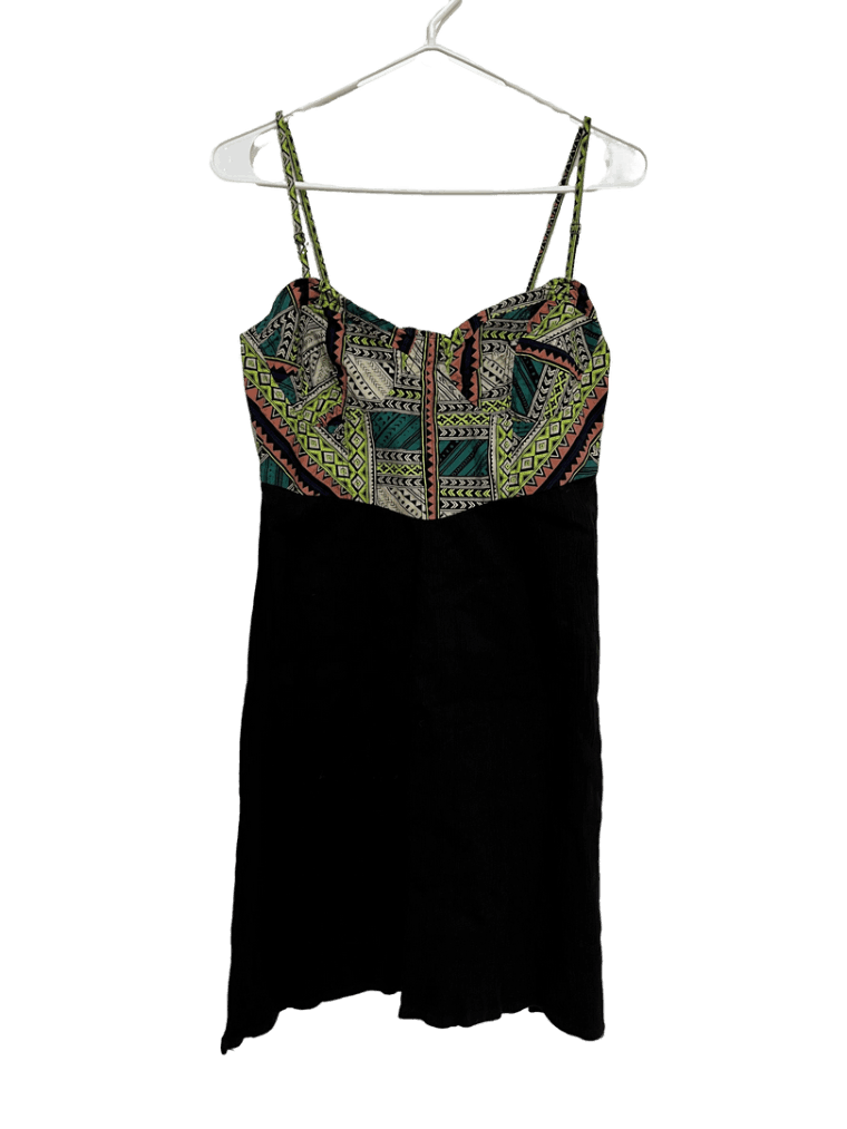 Vestido Estampado Y Negro