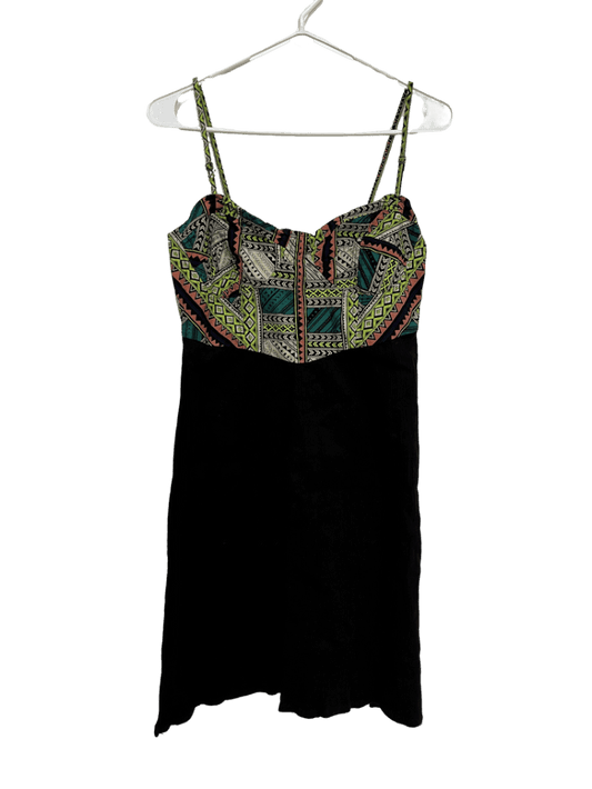 Vestido Estampado Y Negro