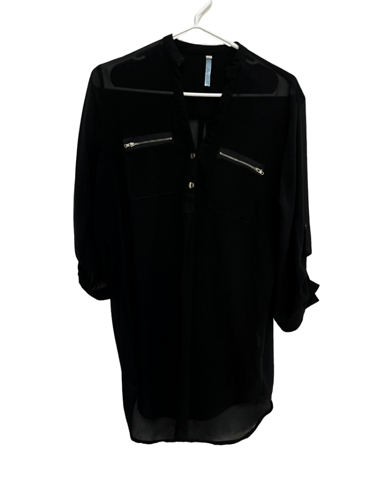 Blusa Negra Con Cierres