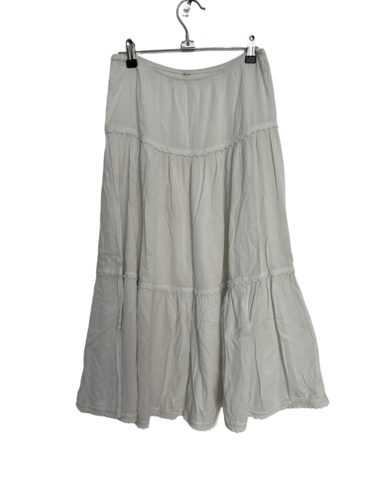 Falda Larga Blanco Tipo Gitana Sin Marca