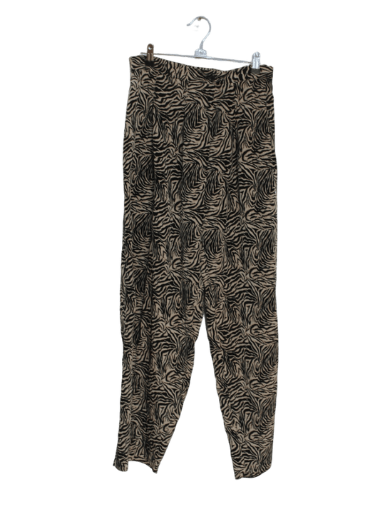 Pantalón Estampado Cebra Marron