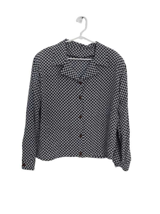 Blusa Negra Y Blanca Estampada