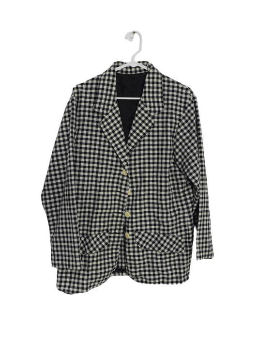 Blazer De Cuadros Negro Y Blanco