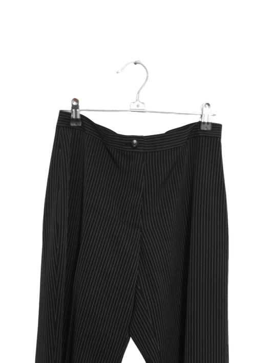 Pantalón Negro De Rayitas Blancas De Vestir